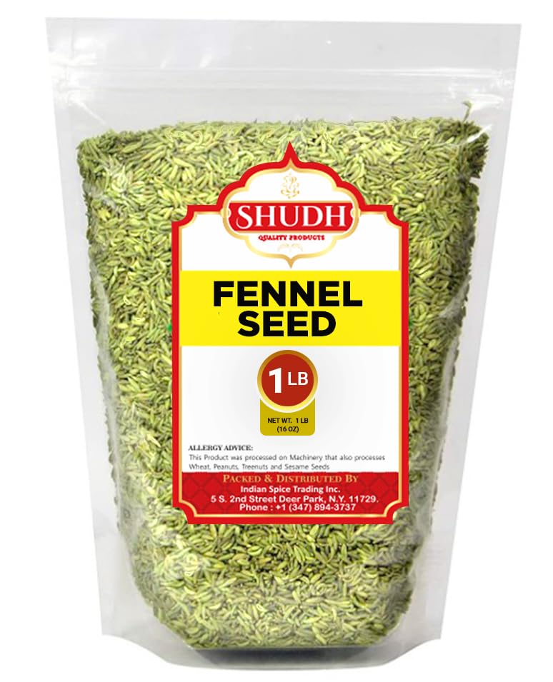Fennel Seeds 1 LB | 16 oz | (Saunf Sabut) Whole Spice All Natural ~ Gluten Friendly | NON-GMO | Vegan | Indian Origin