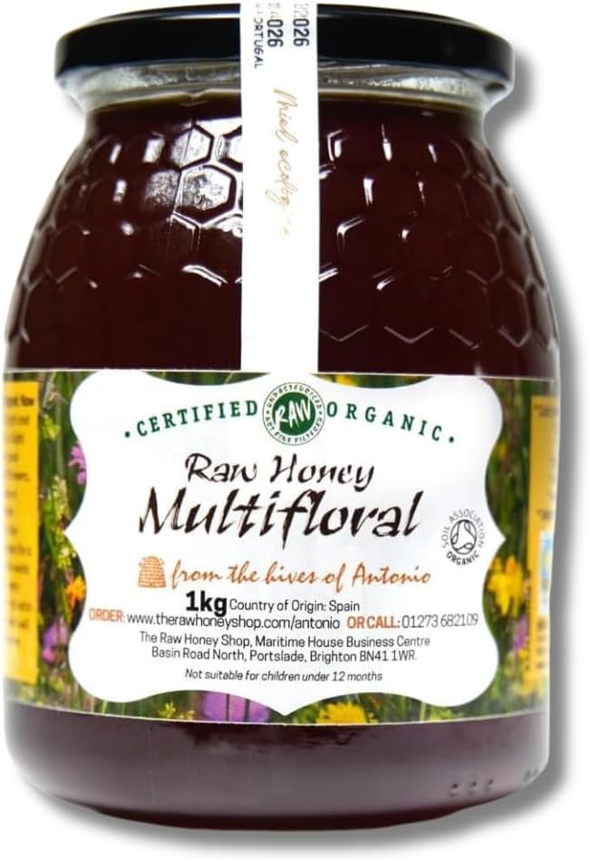 Antonio's RAW CERTIFIED ORGANIC MULTIFLORAL HONEY, 1kg - Wilderness Honey, Unpasteurised, Single Origin - The Raw Honey Shop