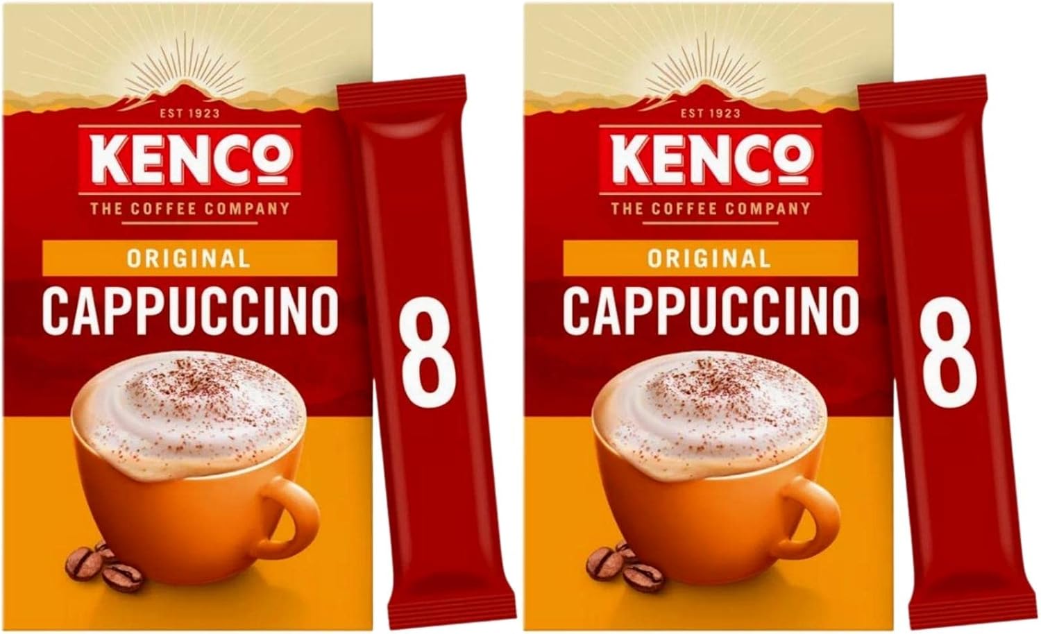 Coffee Multipack of 2x Kenco Cappuccino Instant Coffee Sachets 8 per pack - Kenco Coffee On the Go Instant Coffee Sachets