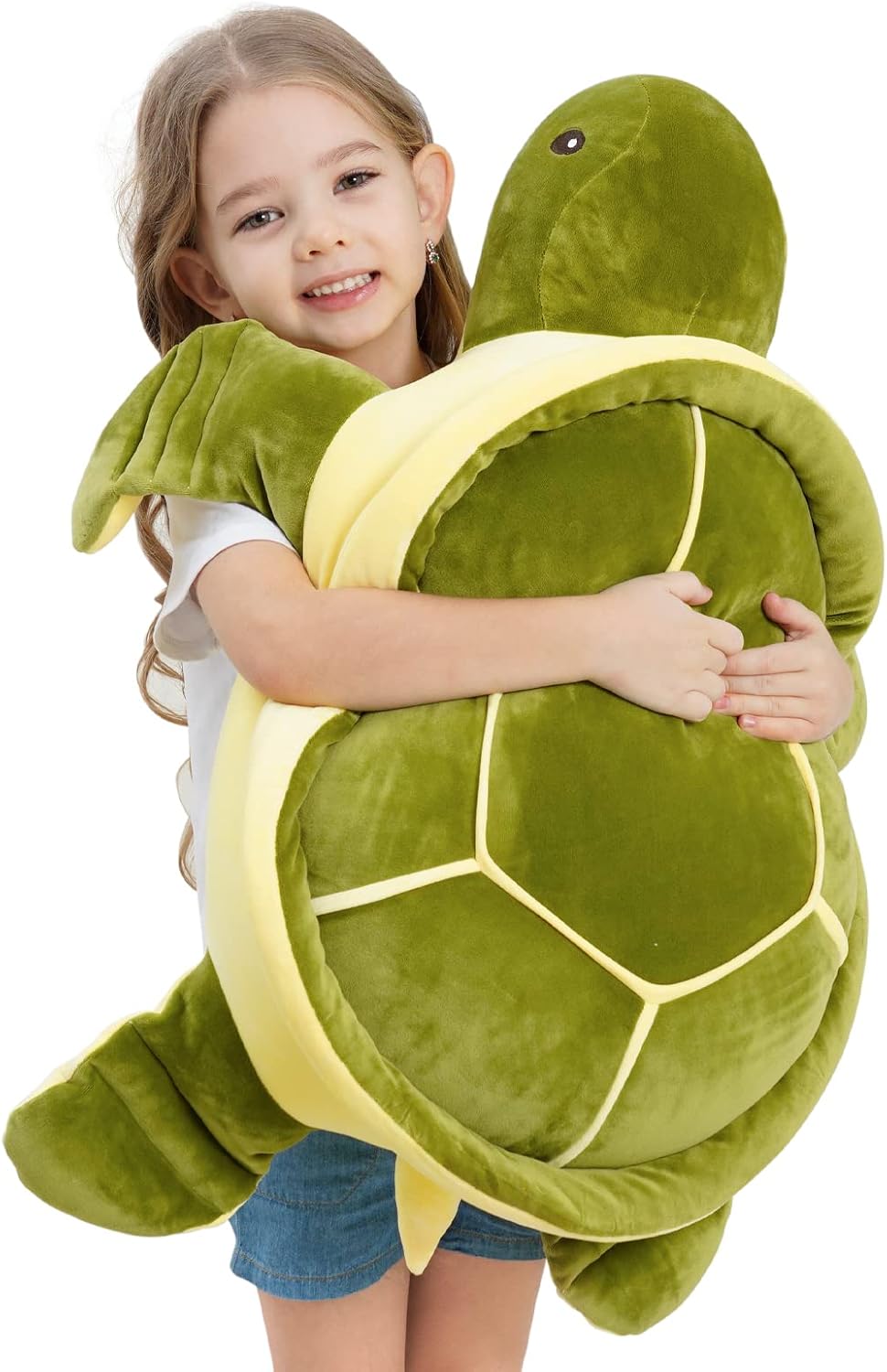 28 inch Big Green Sea Turtle Stuffed Animals Giant Soft Plush Toys, Large Ocean Turtle Plushies Body Pillow, Gifts for Kid Boys, Girls, Girlfriend, Birthday, Easter