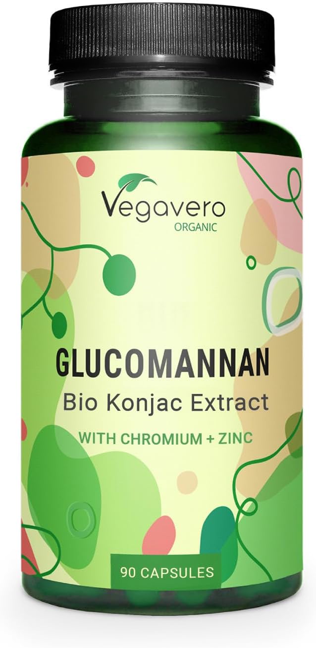 Vegavero Organic Glucomannan Capsules 4000 mg | with Chromium and Zinc | Weight Loss Supplement* | 95% Glucomanan | NO Additives | Vegan