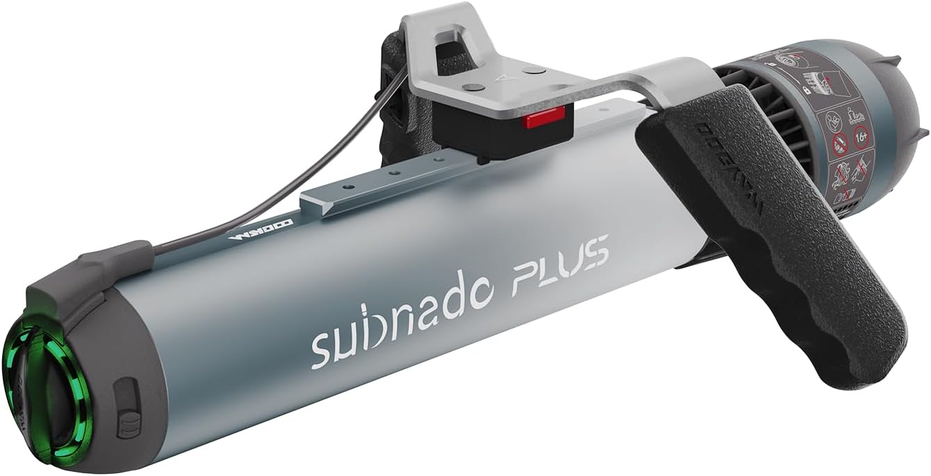 Waydoo Subnado Plus Underwater Scooter, 800W Motor Output and 144W Battery, 60 Minutes Max Runtime, Lightweight and Portable Sea Scooter with Bi-Directional Fast Charging for Snorkeling and Diving