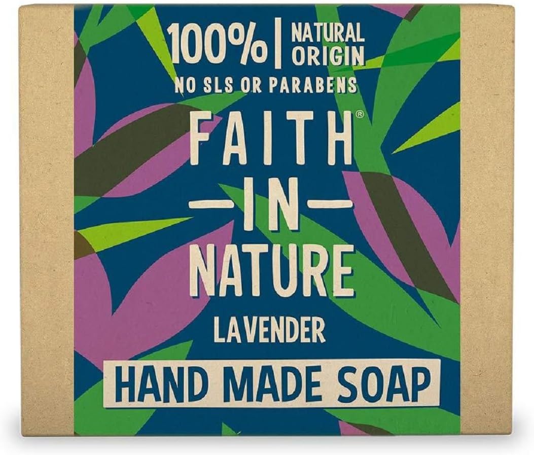 Faith In Nature Natural Lavender Hand Soap Bar, Relaxing, Vegan & Cruelty Free, No SLS or Parabens, 100g