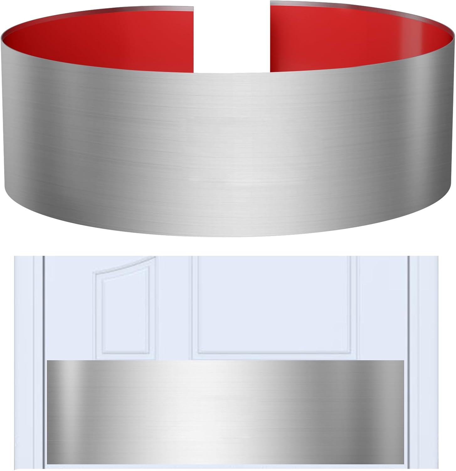 Stainless Steel Door Kick Plate, 6" x 30" Door Push Plate, Self Adhesive Kickplate for 32" Doors Interior or Exterior (Brushed Nickel)