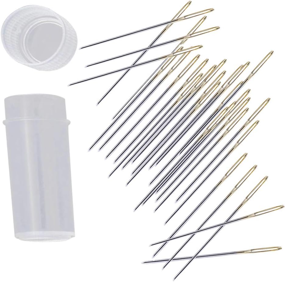 Bouclel 30pcs Cross Stitch Needles Hand-Stitched Embroidery, Embroidery Hand Needles Sewing Needles for Cross Stitching - Size 24