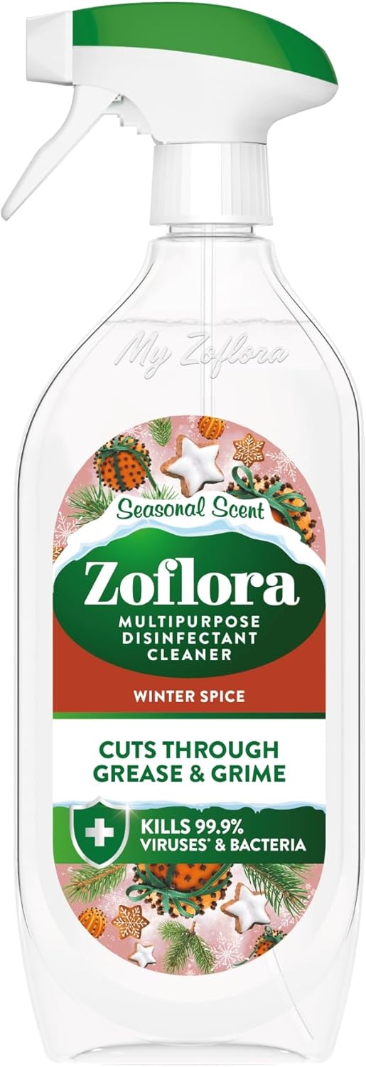 Zoflora Winter Spice Multipurpose Disinfectant Trigger Spray, 1 x 800ml, Antibacterial Multi-Surface Cleaner, Pet-Friendly, Kills 99.9% of Bacteria & Viruses