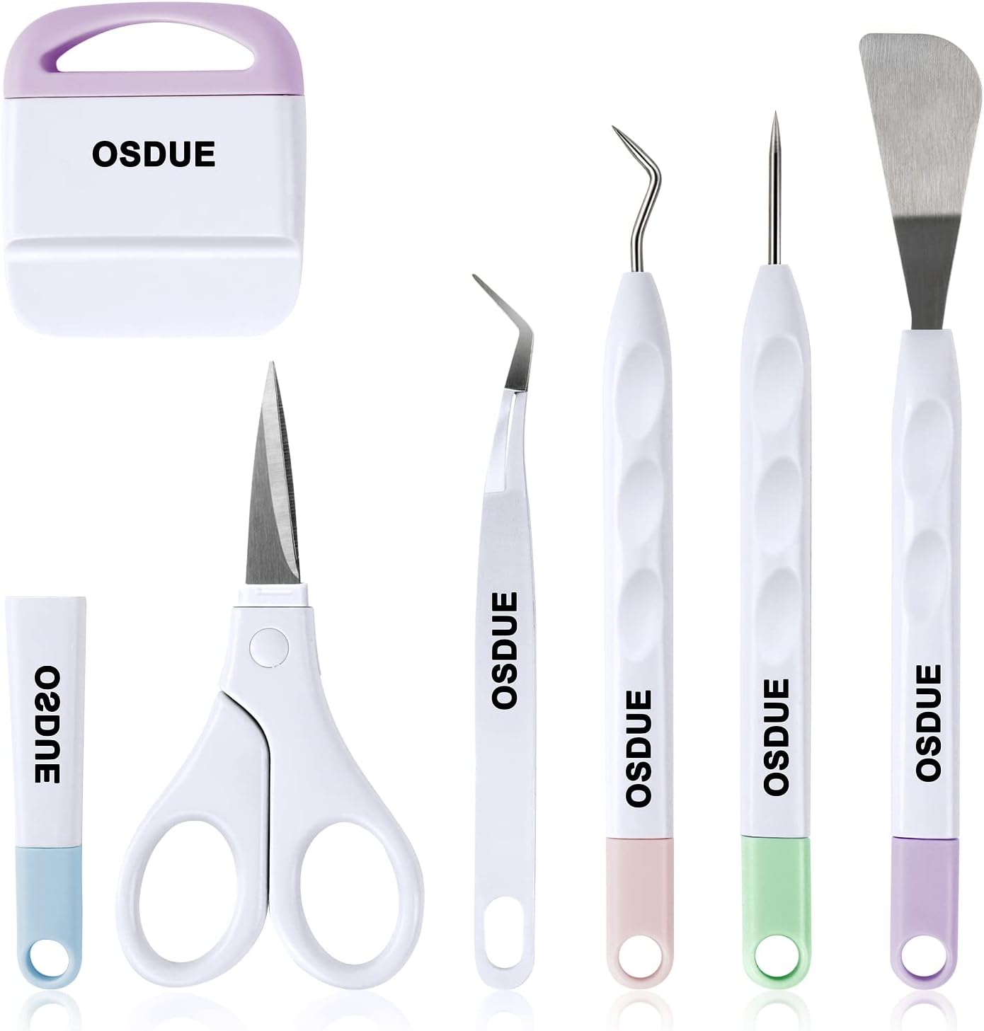OSDUE 6 PCS Vinyl Weeding Tools, Craft Weeding Tools Set, Stainless Steel Plotter Accessories for Cricut/Silhouette/Siser/Oracal 631 651 751 Vinyl