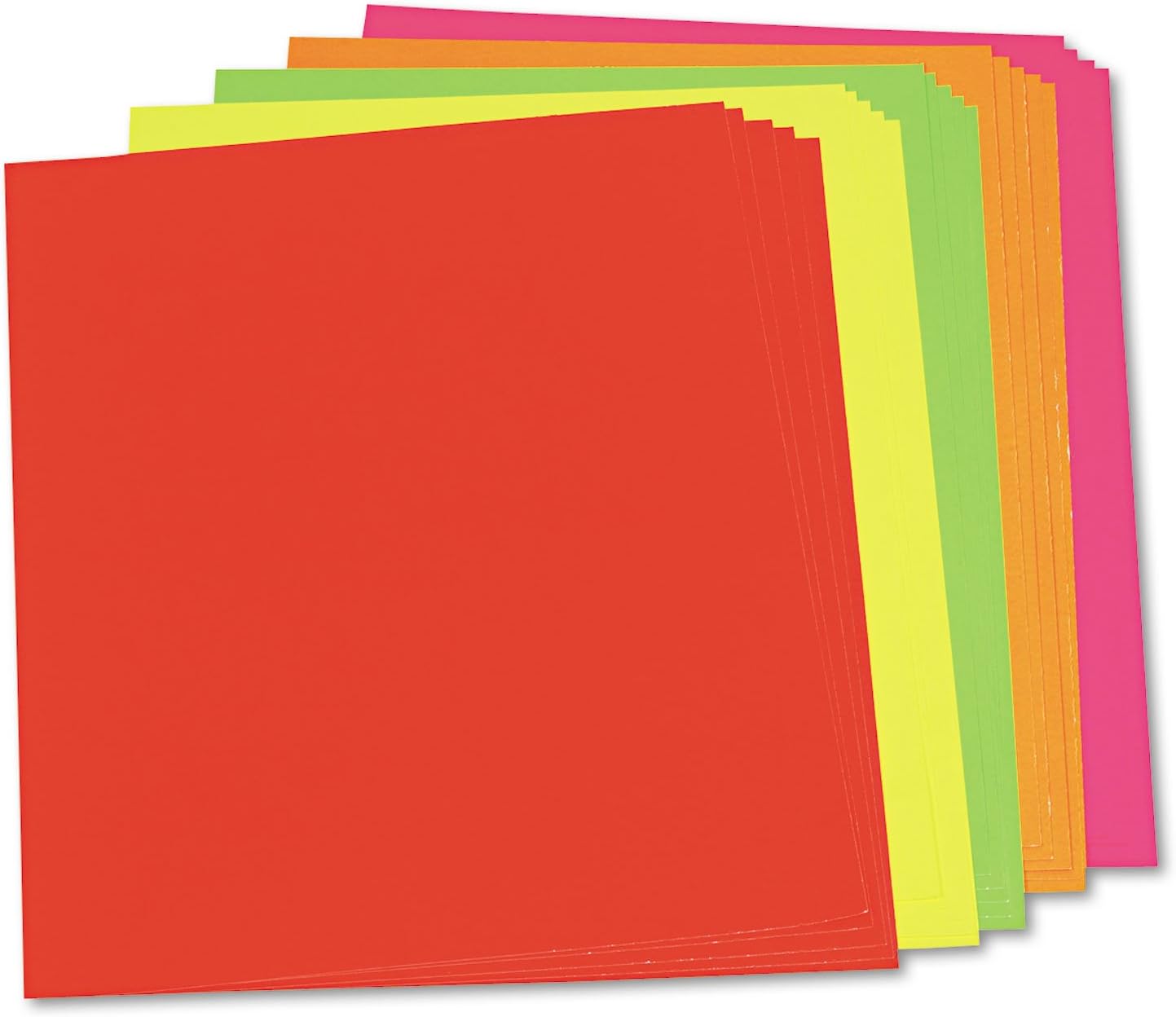 UCreate Neon Coated Poster Board, 5 Assorted Colors, 22" x 28", 25 Sheets
