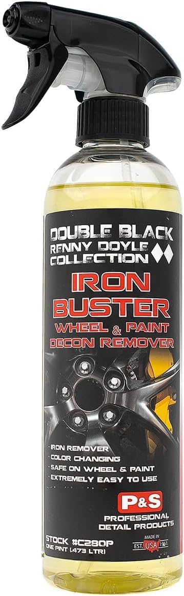 P & S Professional Detail Products Iron Buster Wheel & Paint Decon Remover - pH Balanced, Safe on Alloy, Chrome, Steel & Aluminum Wheels - 16 oz Spray