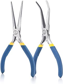 VISEMAN 6" Mini Needle Nose Pliers with Comfort Grip Handles, 2PCS Long Nose Pliers Set for Handmade Craft