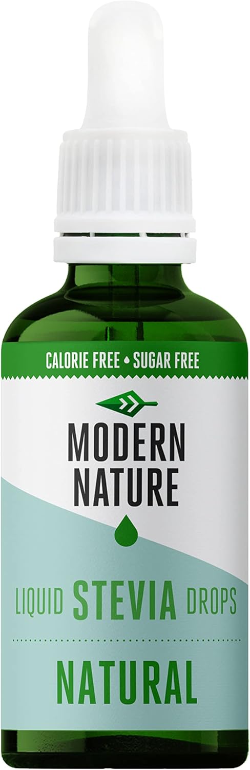 Modern Nature Natural Flavour Drops - Liquid Stevia Drops Sweetner - Zero Calorie Sugar Free Coffee Syrup Alternative – For Flavoured Coffee, Protein Powder, Yoghurt, Tea – Vegan, Keto Sweetener 50ml