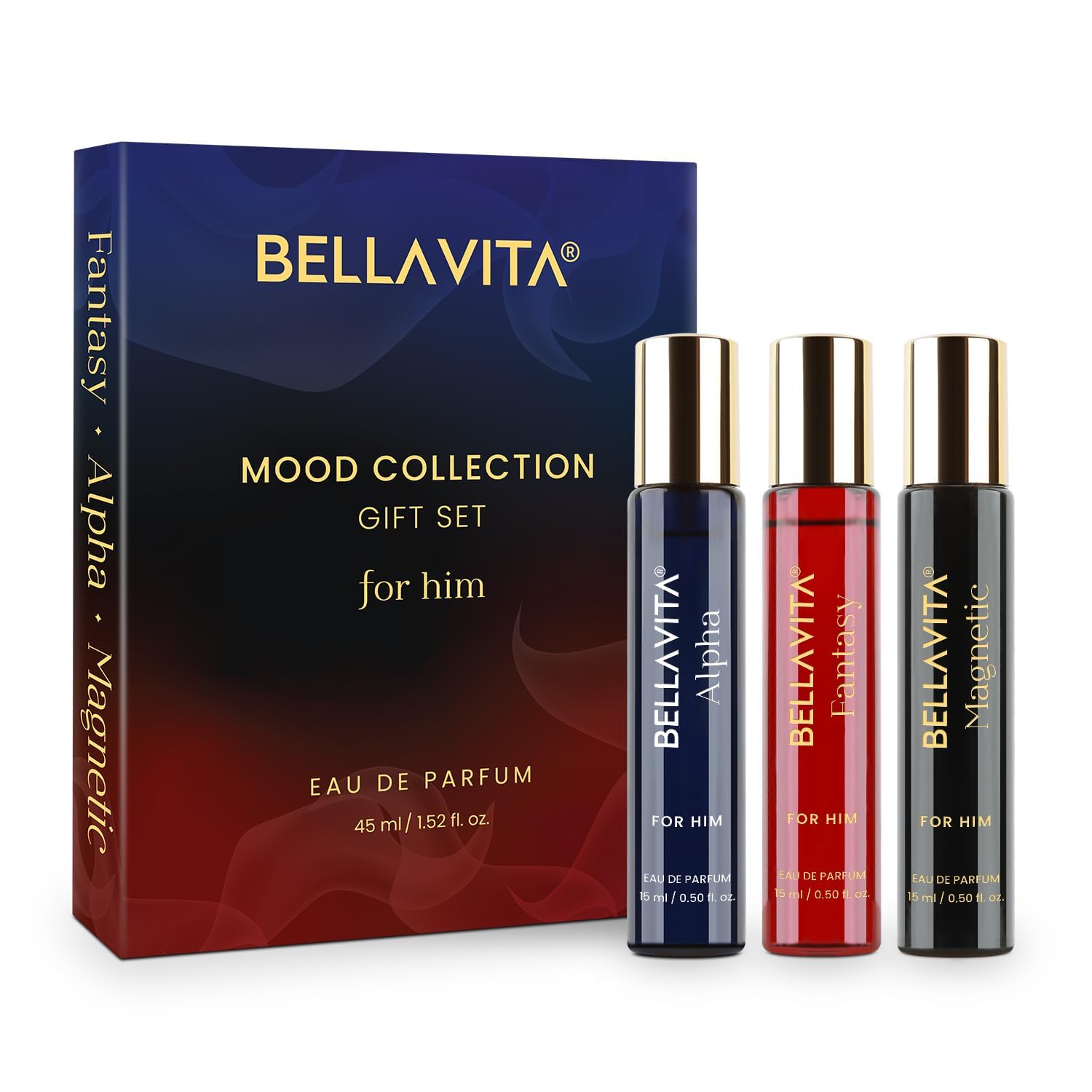 BellaVita Luxury Mood Collection Gift Set | 3 x 15 ml | Perfume for Men
