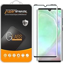 Supershieldz (2 Pack) Designed for Huawei (P30 Pro) Tempered Glass Screen Protector, (Full Cover) (3D Curved Glass) Anti Scratch, Bubble Free (Black)