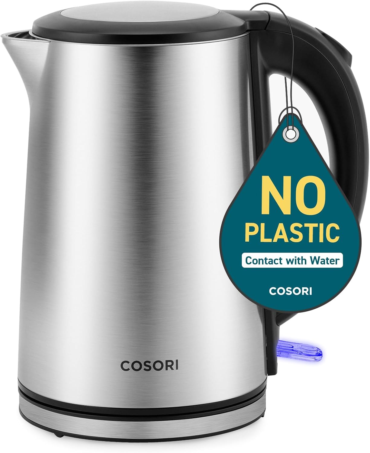 COSORI Electric Kettle, Cool-Touch Double Wall Stainless Steel Insulated, Automatic Shut Off & Boil-Dry Protection, Durable Tea Kettle Boiler & Heater, 1.5L/1500W, Silver