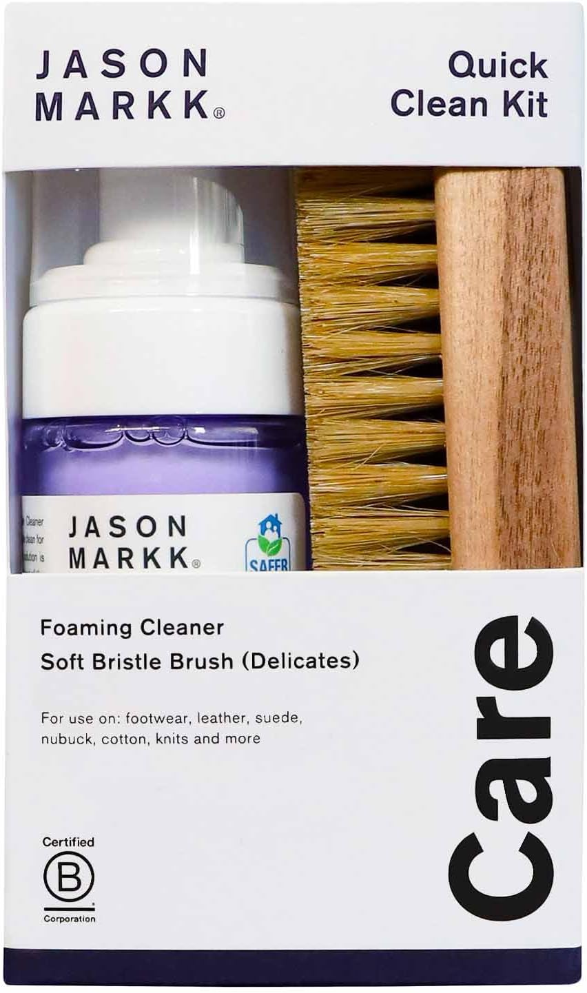 Jason Markk Shoe Cleaning Care – RTU Foam, Brush & Kits – Safe for Leather, Suede, Nubuck, Canvas, Mesh, Cotton & Knits – Effectively Cleans & Conditions