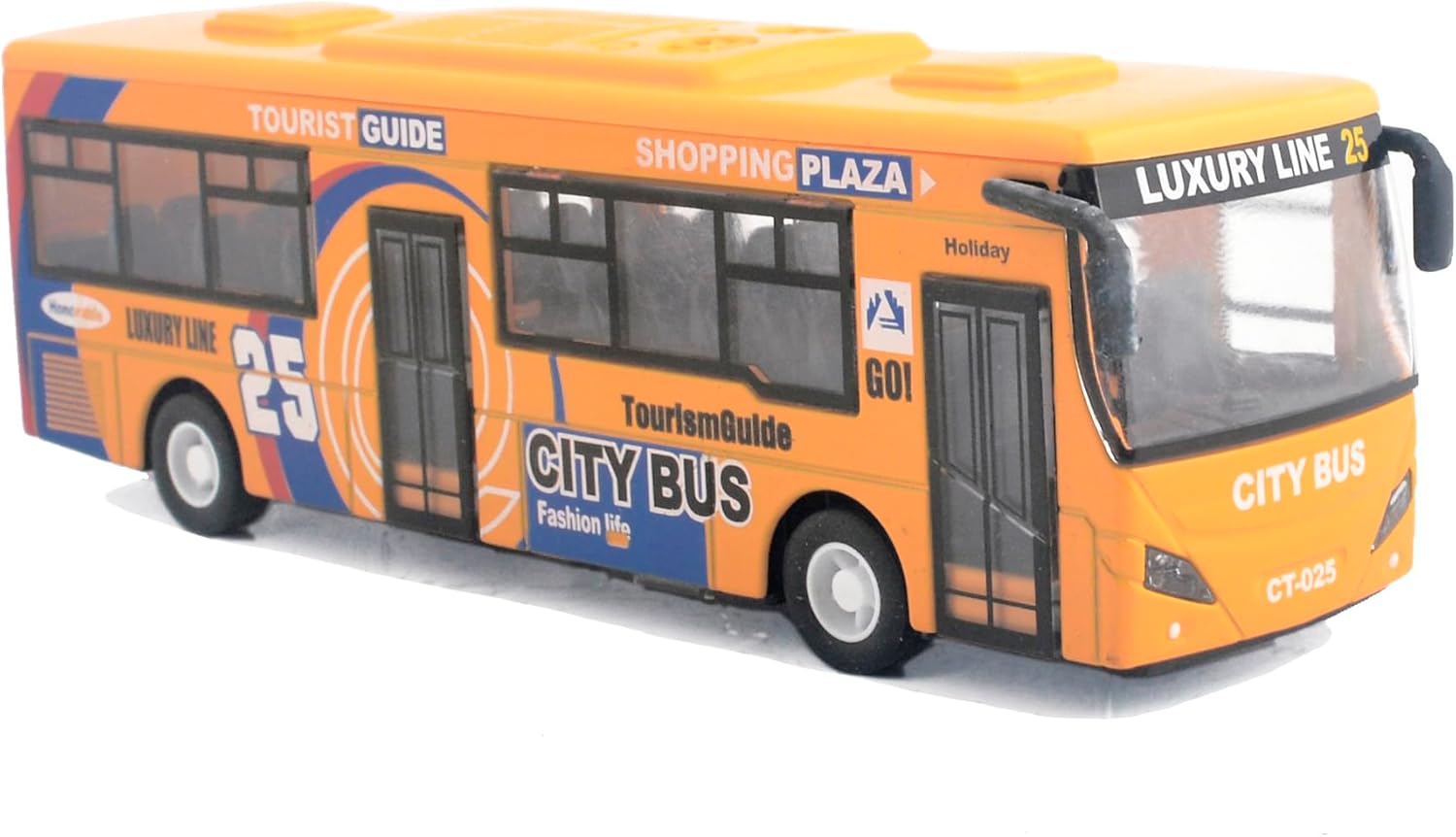 Ailejia City Bus Toy Die Cast Pull Back Public Transportation Vehicles Mini Bus Model Car Toys Lights and Music (Yellow)