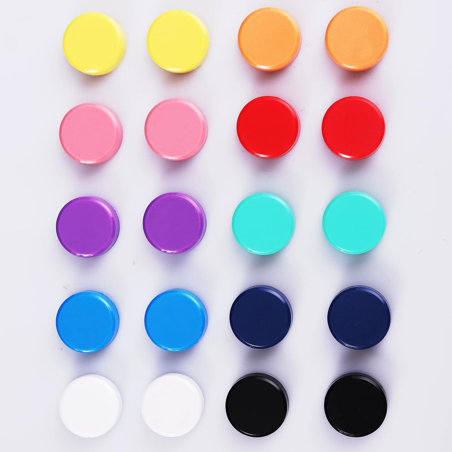 ZDZBLX Fridge Magnets, 20 Pack 10 Colors for Whiteboards, Strong Colorful Mini Round Cute Magnets for Crafts, Magnetic Whiteboard, Kitchen, Office, School (Assorted)