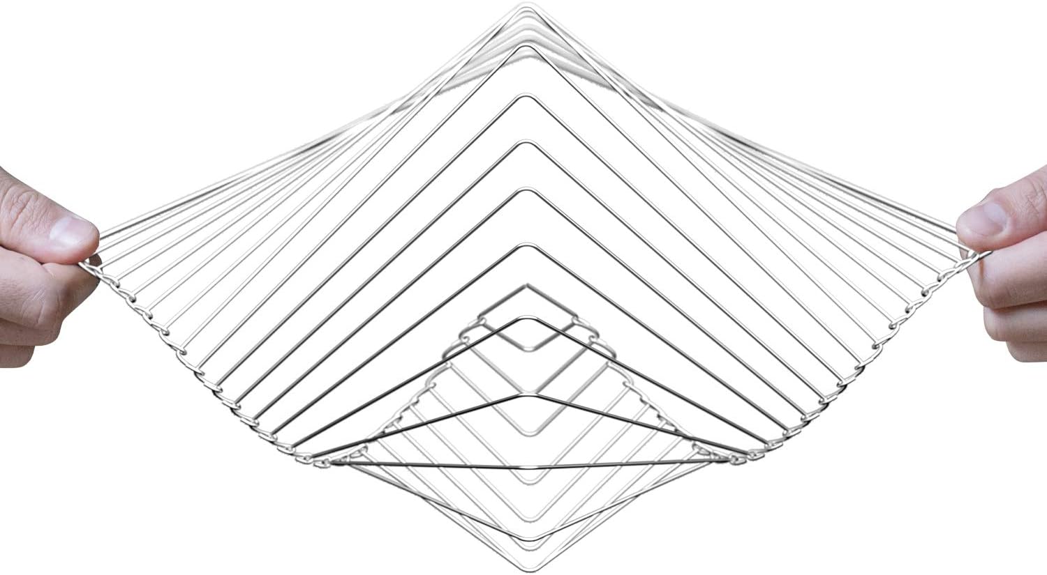 Atellani Square Wave | The Mesmerizing Kinetic Wind Spinner | Magical Calming Art Piece by Ivan Black (Silver)