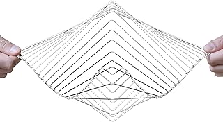 Atellani Square Wave | The Mesmerizing Kinetic Wind Spinner | Magical Calming Art Piece by Ivan Black (Silver)