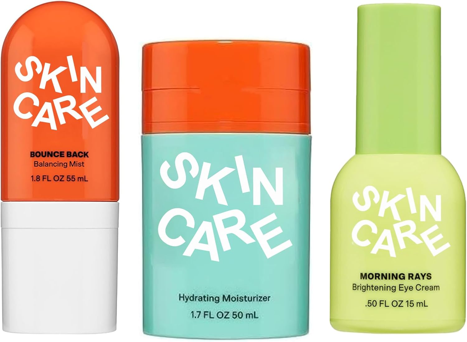 Bub~ble Skincare Set Slam Dunk Face Moisturizer+ Bounce Back Balancing Facial Toner Mist + Morning Rays Brightening Eye Cream, Made with Vitamin E + Aloe Vera Juice for Normal to Dry Skin