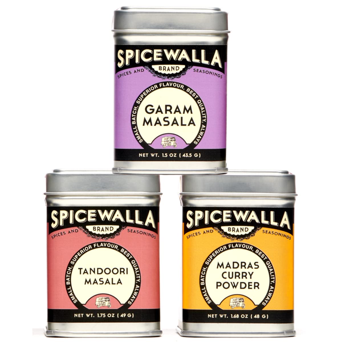 Spicewalla Masala Indian Spice 3 Pack | Garam Masala, Madras Curry Powder, Tandoori Masala | Non-GMO, No MSG, Gift Set