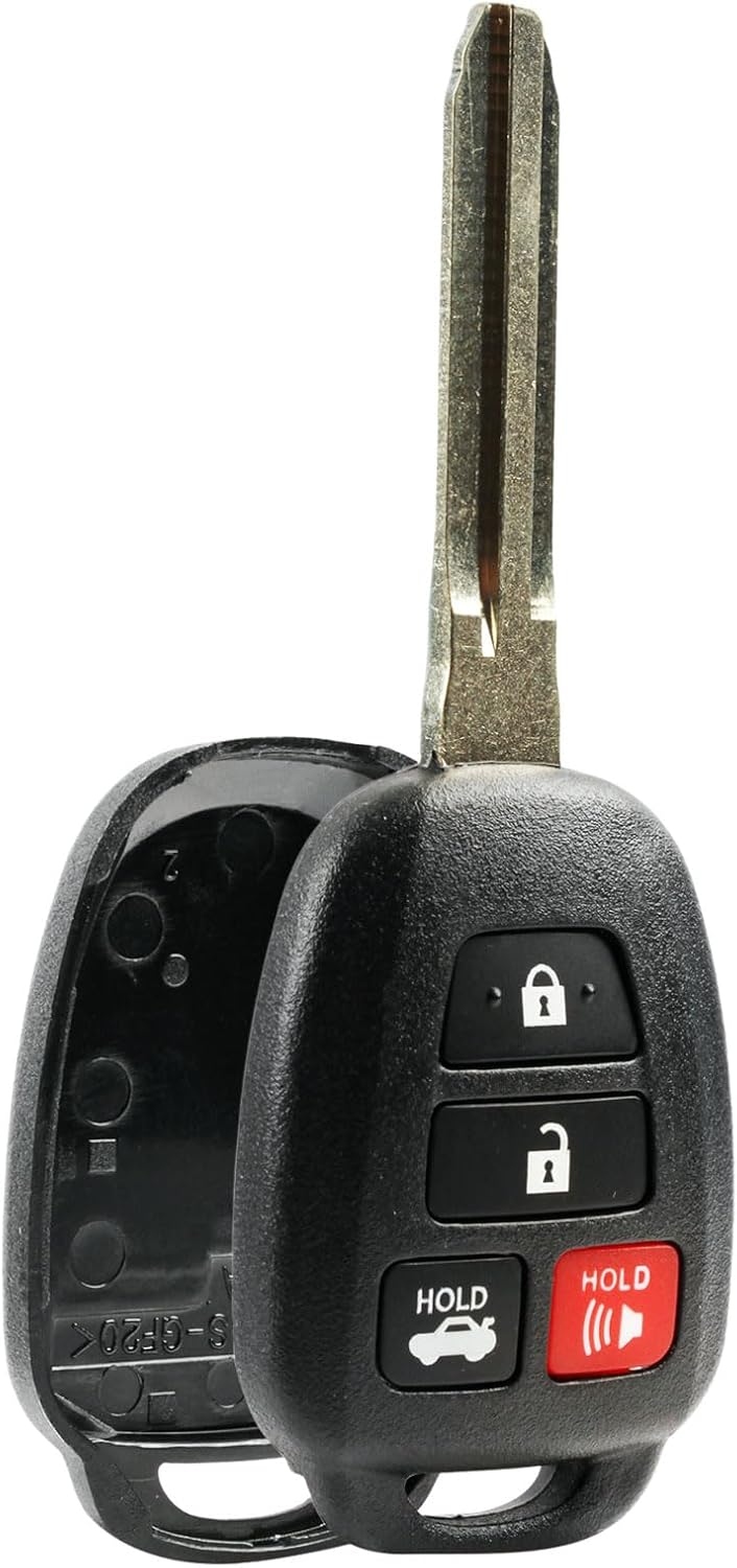 Key Fob Shell fits 2012-2017 Toyota Camry / 2014-2017 Toyota Corolla RAV4 Highlander Keyless Entry Remote Case & Pad (HYQ12BDM)