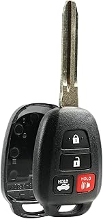 Key Fob Shell fits 2012-2017 Toyota Camry / 2014-2017 Toyota Corolla RAV4 Highlander Keyless Entry Remote Case & Pad (HYQ12BDM)