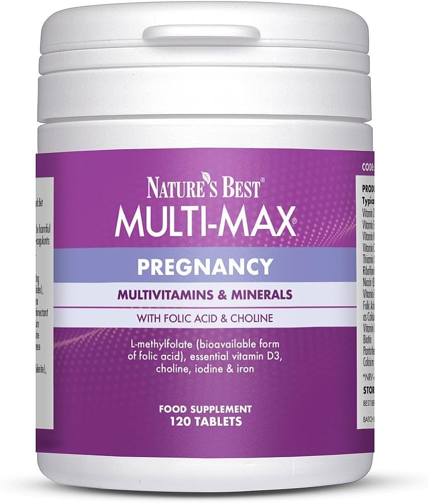 Nature's Best Multi-Max Multivitamin for Pregnancy - Comprehensive Nutritional Support for Mums-to-Be - UK Made - 120 Tablets (2 Months' Supply)
