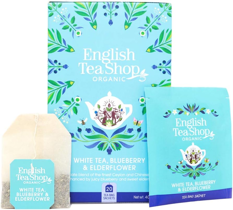 English Tea Shop Organic white tea, blueberries and elderflowers, super tea