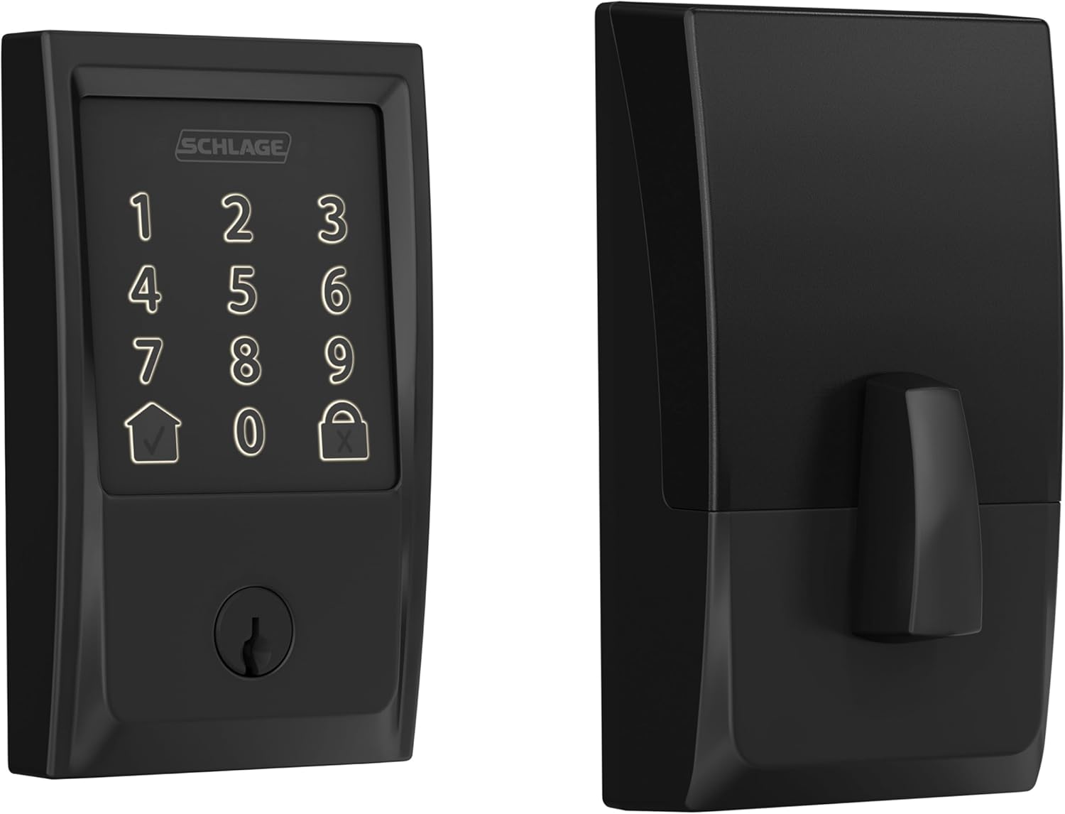 Schlage Encode Smart WiFi Deadbolt Lock for Front Door - Keyless Entry with App or Touchscreen - Works with Alexa, Hey Google, & Airbnb - Create Codes for Guests - Matte Black