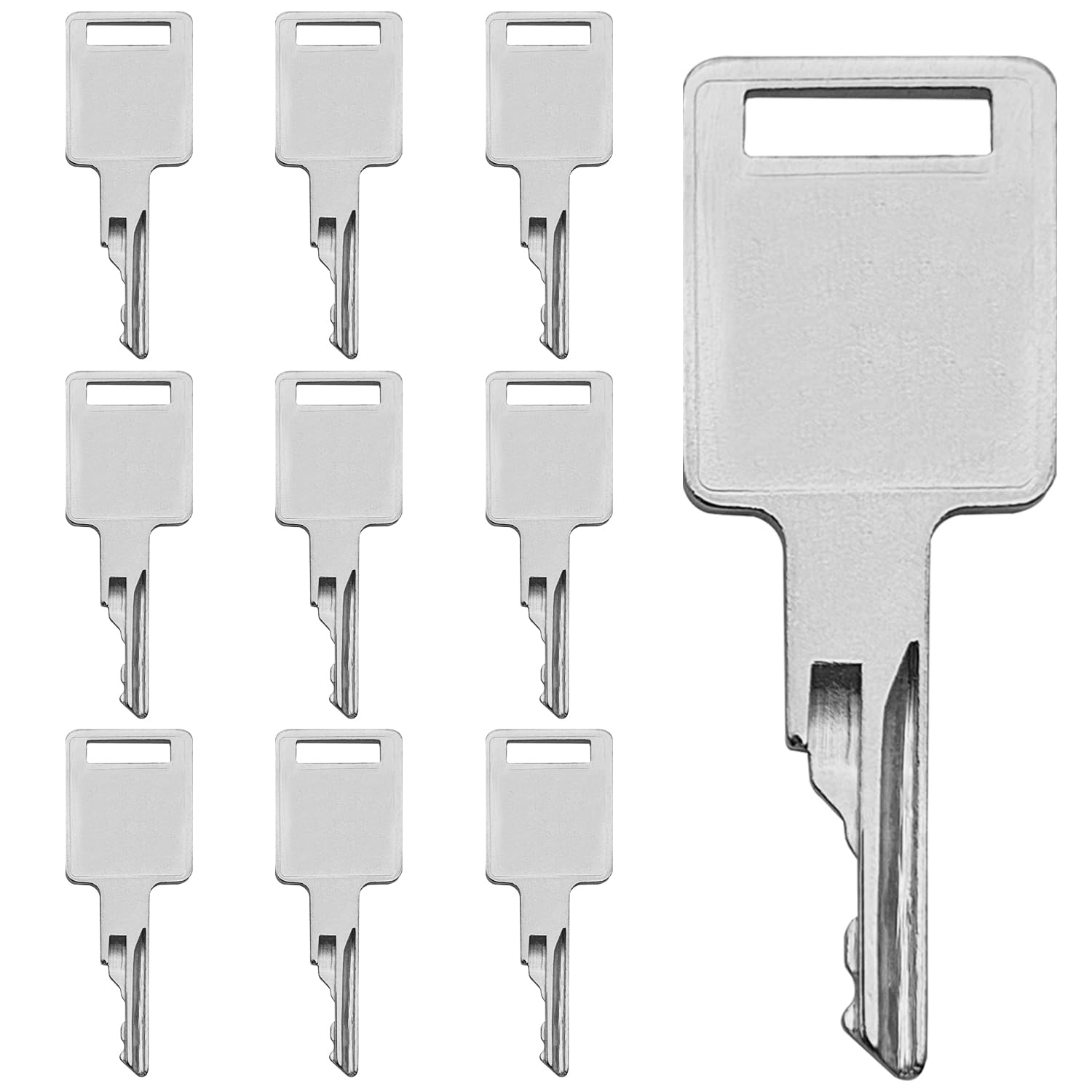 10 Pack D250 Ignition Keys, 6693245 or 6693241 Ignition Key, Heavy Equipment Key Replacement of 307852A1 Compatible with Bobcat Skid Ingersoll-Rand JLG Pollock Tenant Timberjack Steer Loader