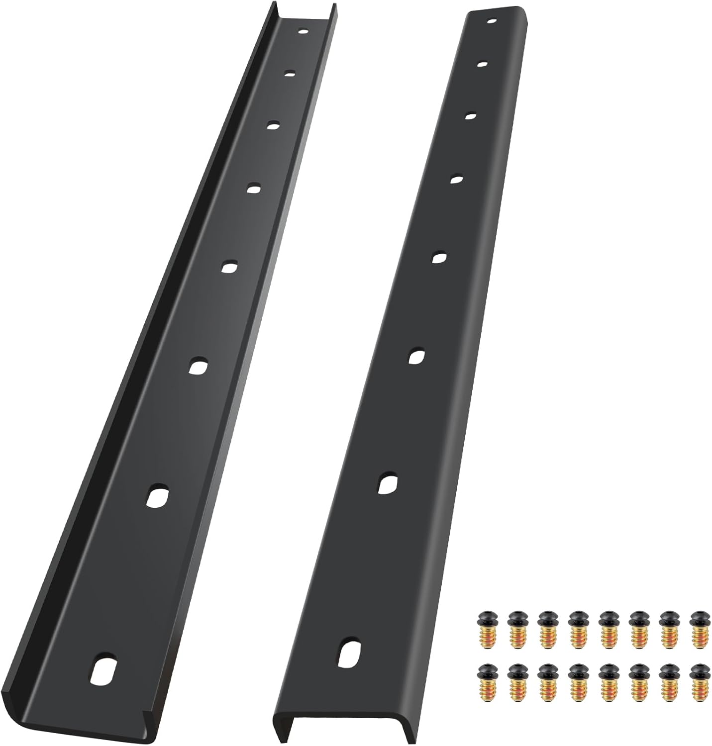 2 Pack C Channel Steel with Bolts, 30" Long x 1/2" Leg Support Bracing, Hidden Metal Brackets for Live Edge Table Top, Slab Furniture, Woodworking (Black)