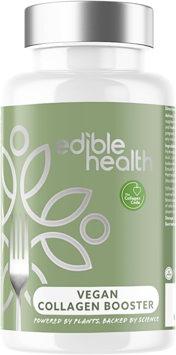 Vegan Collagen Booster – Plant-Based Amino Acids & Silicium – High Strength with Vitamin C & E – 30 Day Supply – for Women & Men – Supports Skin, Hair & Joint Health