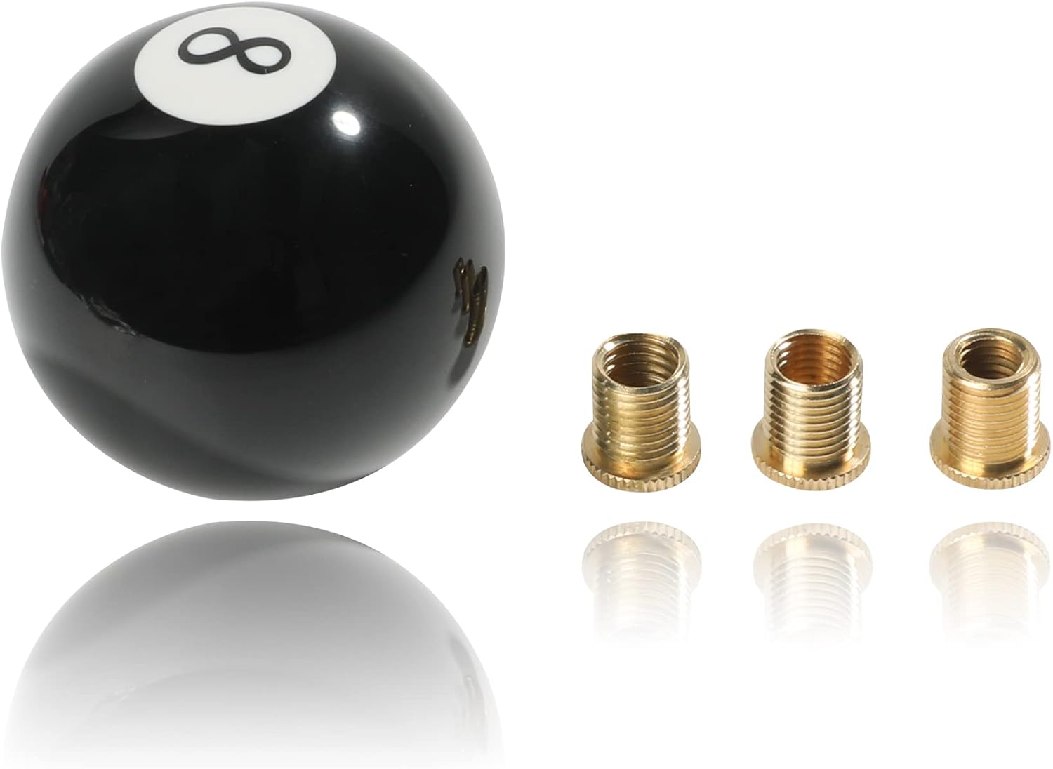 Round Acrylic Gear Shift, Universal Shifter Knob with 3 Adapters, Fit for Manual Car M 8 * 1.25, M 10 * 1.25, M 10 * 1.5, M 12 * 1.25 (Black)