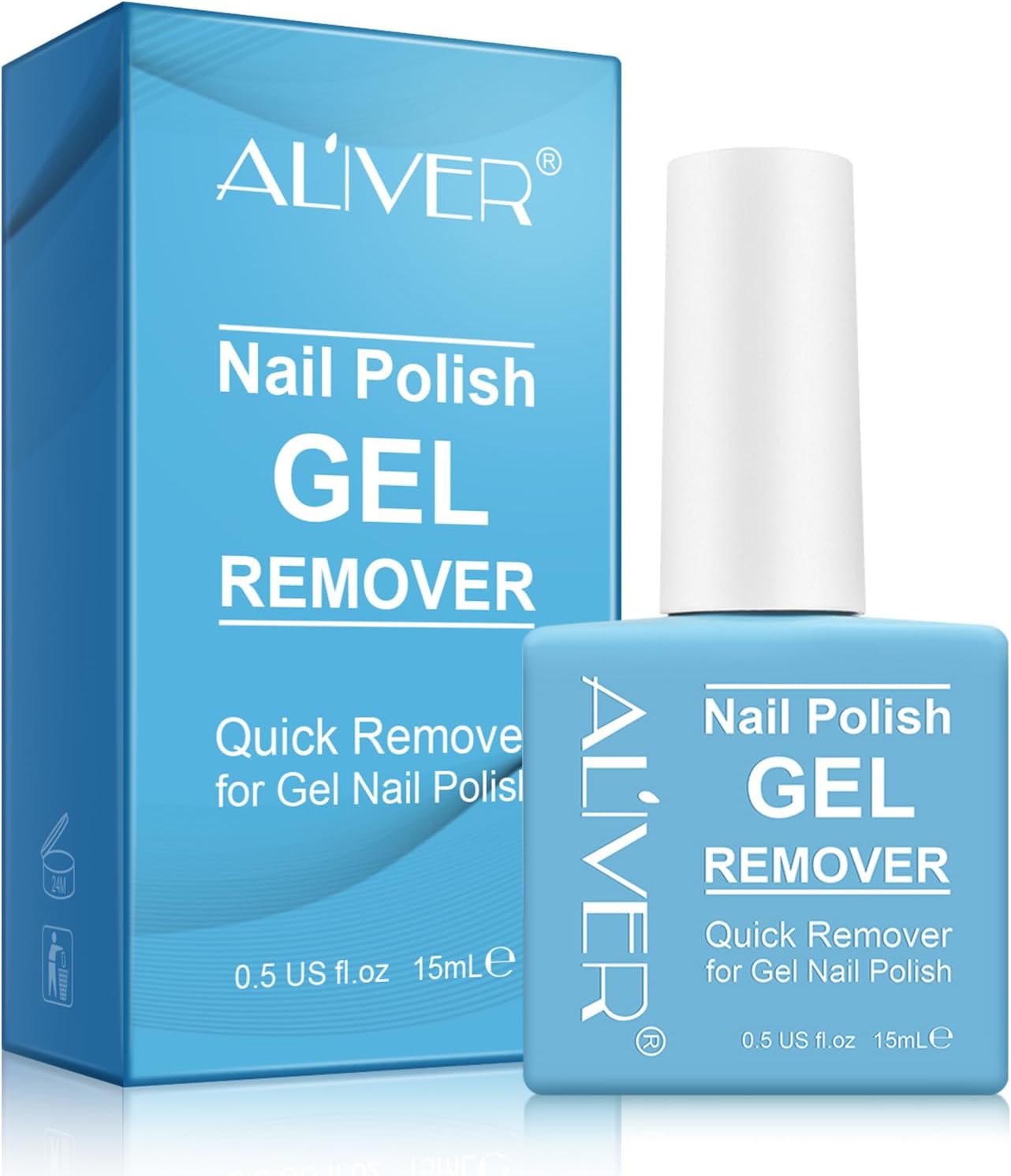 Gel Nail Polish Remover 15 ml, Professional Gel Polish Remover, Easily & Quickly Remove Nail Polish in 3-5 Minutes, Doesn't Hurt Nails