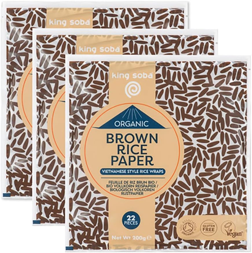 King Soba Organic Brown Rice Paper Wraps 3 Pack Bundle