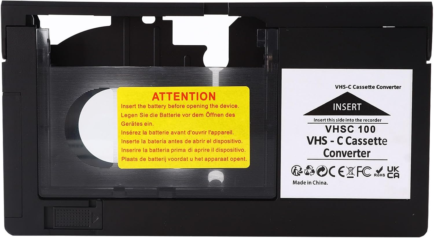 Motorized VHS-C to VHS Cassette Adapter for JVC C-P7U CP6BKU C-P6U Panasonic PV-P1 RCA VCA115（Not Compatible with 8mm/MiniDV/Hi8）