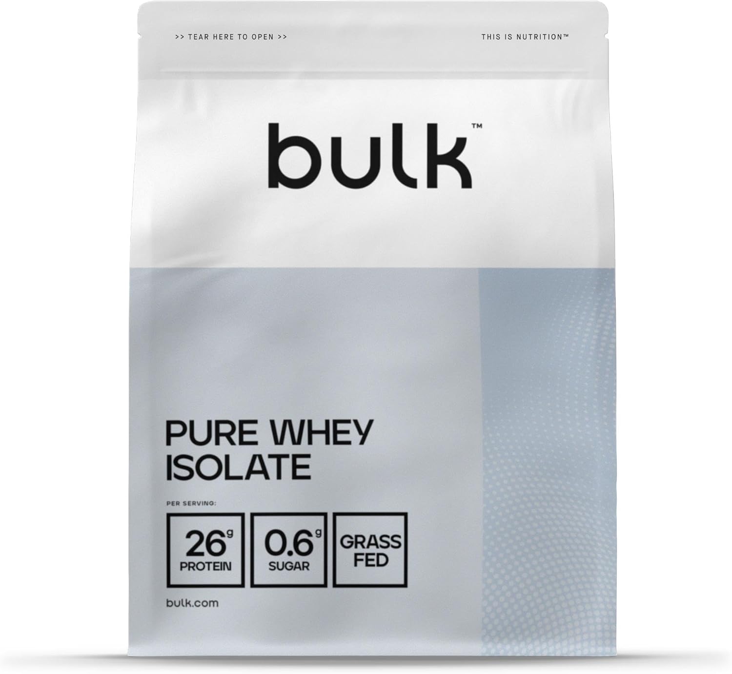 Bulk Pure Whey Protein Isolate, Protein Powder Shake, Unflavoured, 1 kg, Packaging May Vary