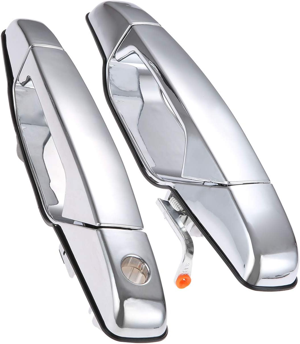 LEIMO KPARTS Exterior Chrome Door Handle Front Driver Passenger Side， Replacement for 2007-2013 Chevy Silverado Suburban Tahoe Avalanche, GMC Sierra Yukon, Cadillac Escalade | Replaces# 80546，80545