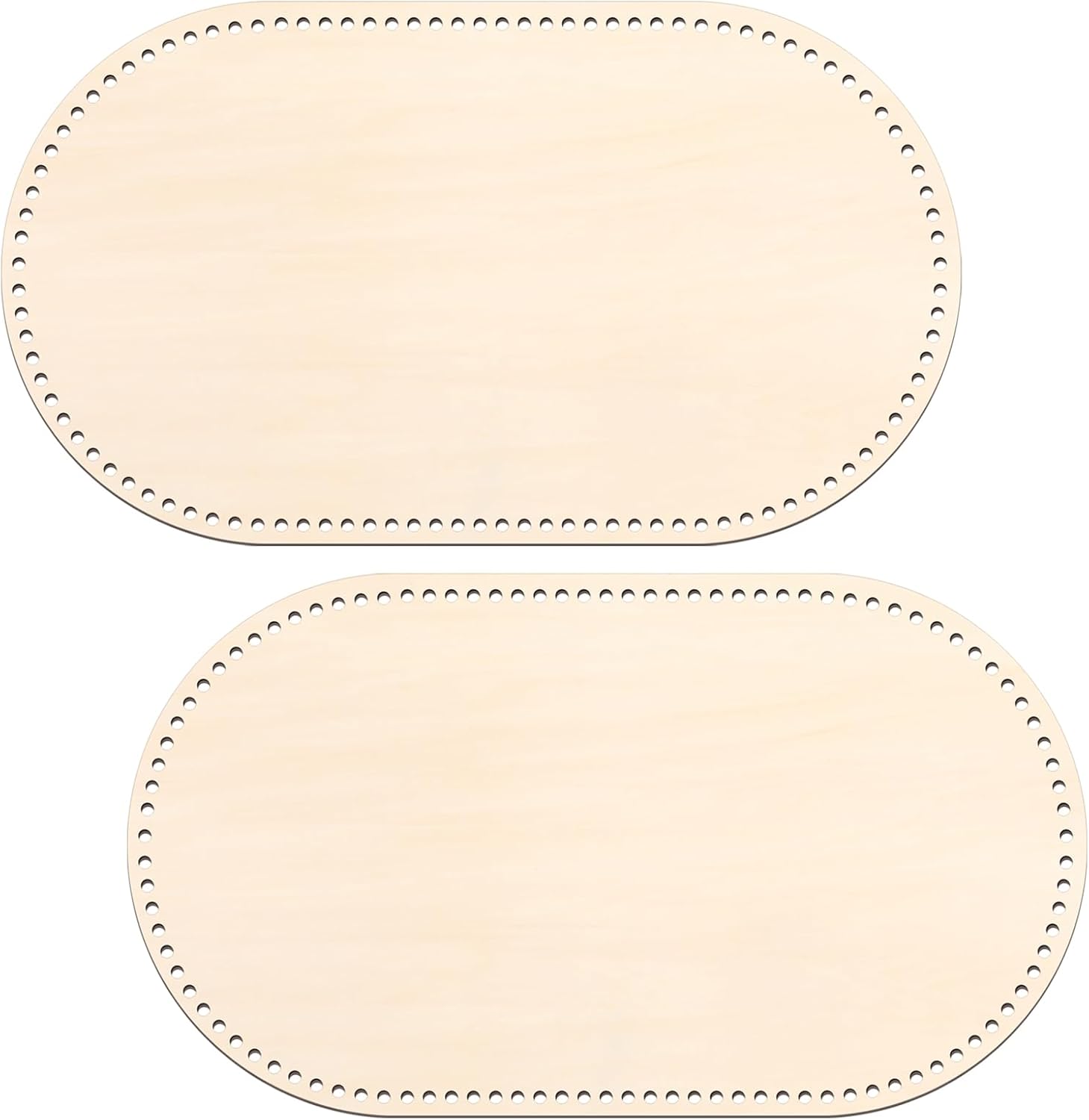 Vercraft 1 Pc Moses Basket Wood Bottom 27.56 x 15.75 inches/ 70 x 40 cm Oval Natural Wood Base Shaper for DIY Crochet or Knitting Weaving Crafts Home Decoration (Base Only) Hole: 1cm