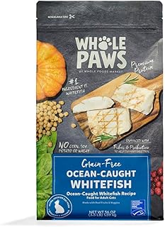Whole Paws, by Whole Foods Market, Grain-Free Adult Cat Food, Ocean-Caught Whitefish Recipe, 3.5 Pound