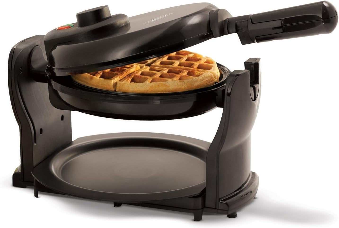 BELLA Classic Rotating Belgian Waffle Maker with Nonstick Plates, Removable Drip Tray, Adjustable Browning Control and Cool Touch Handles, 1000 Watt, Black