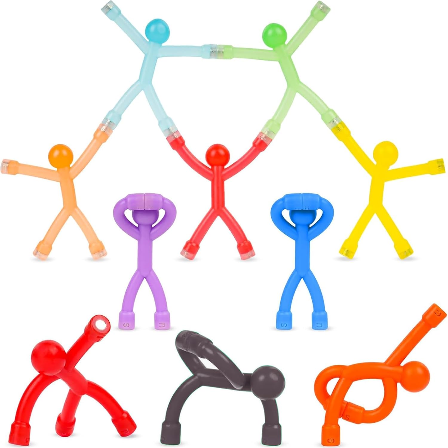 Magnets for Kids – 5PCS Flexible Rubber Magnetic Men, Sensory Fridge Magnets Toys for Toddlers, ADHD & Autism, Fidget Refrigerator Magnets for Learning, Travel, Classroom, Party Bag Fillers