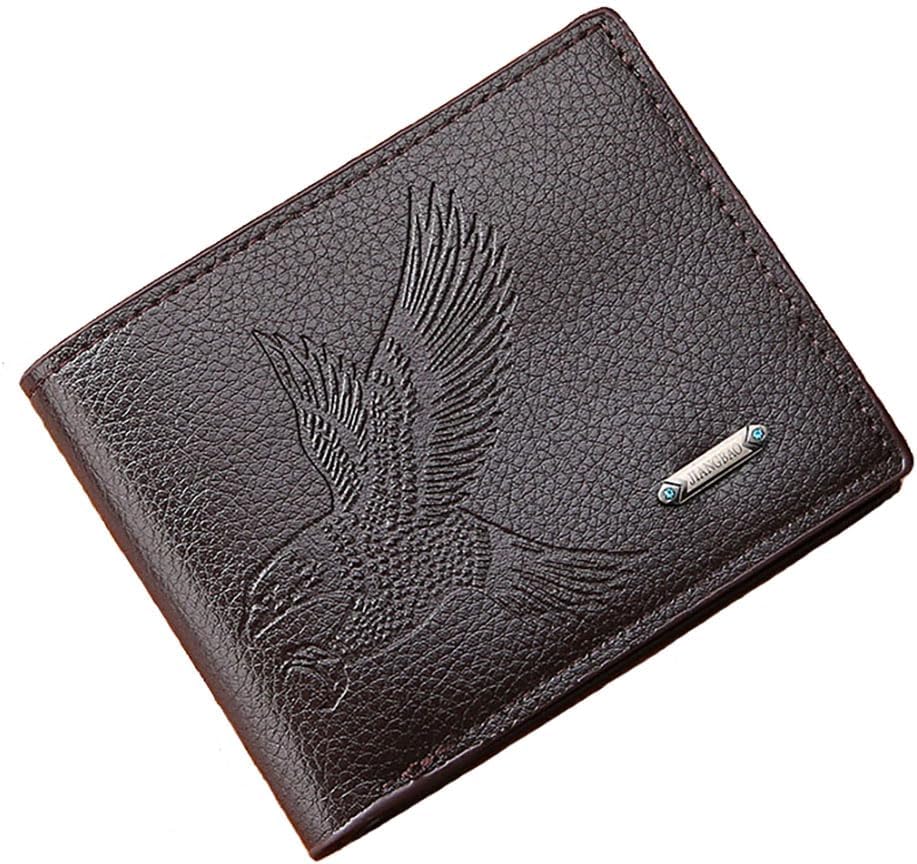 Slim Wallet for Men with Coin Purse, Minimalist Wallet with Zipper, Bifold Mens Wallets with Credit Card Holder, PU Leather Men's Wallet with Money Clip, Carteras Para Hombres (Coffee E)