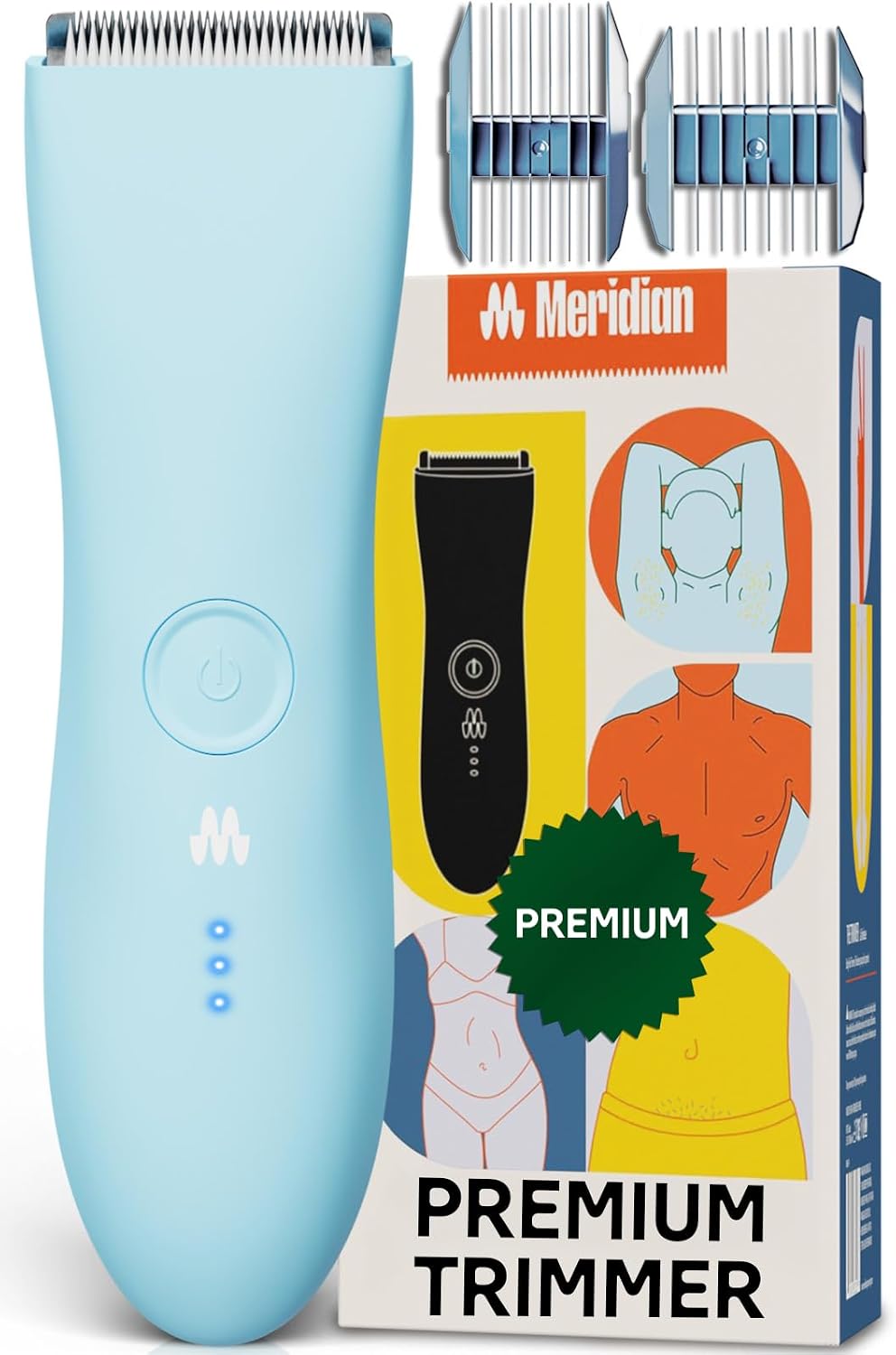 MERIDIAN The Trimmer Premium| Body Hair Trimmer for Men & Women | Sky