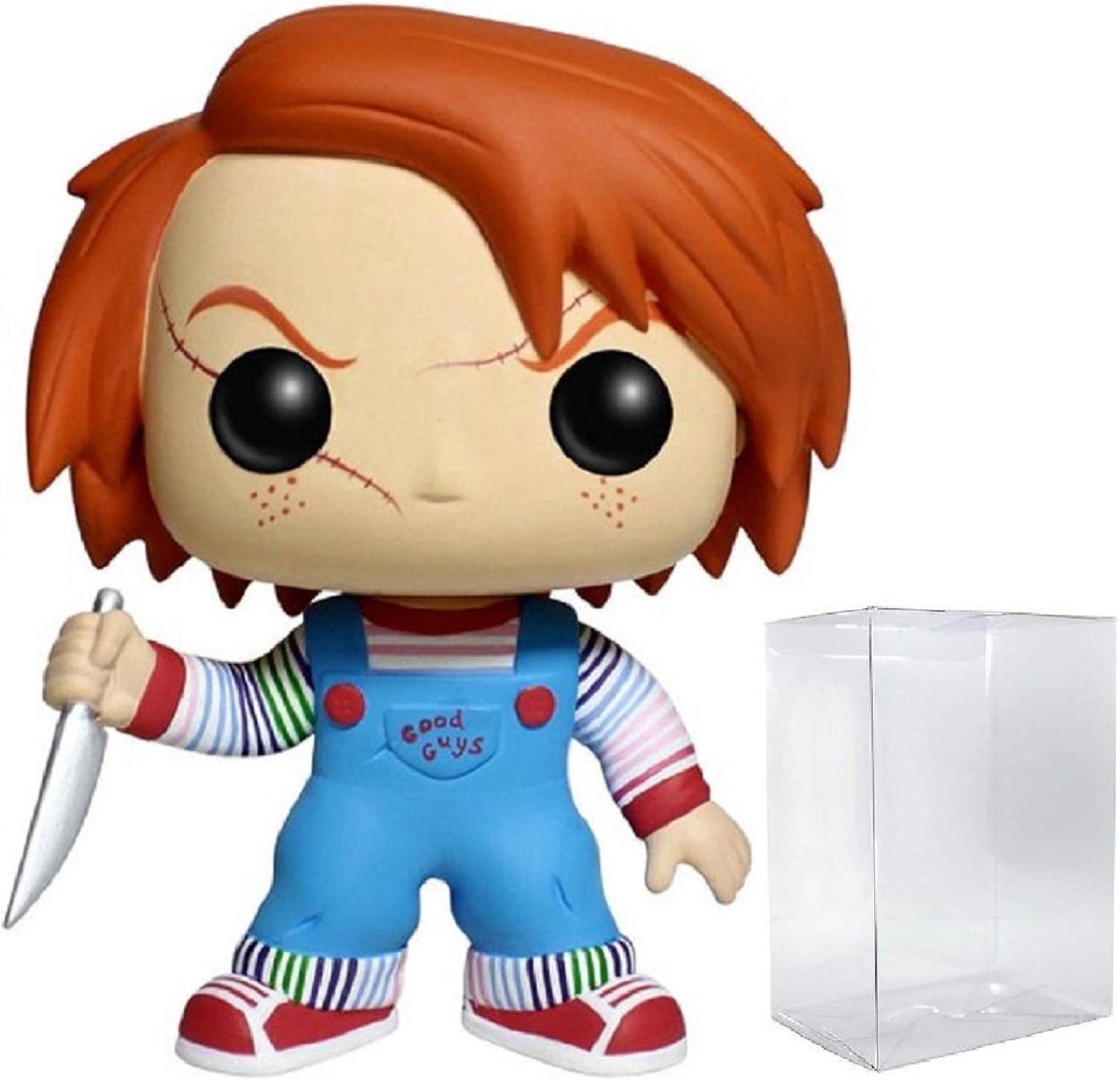 POP Child's Play 2 - Chucky Funko Vinyl Figure (Bundled with Compatible Box Protector Case), Multicolor, 3.75 inches