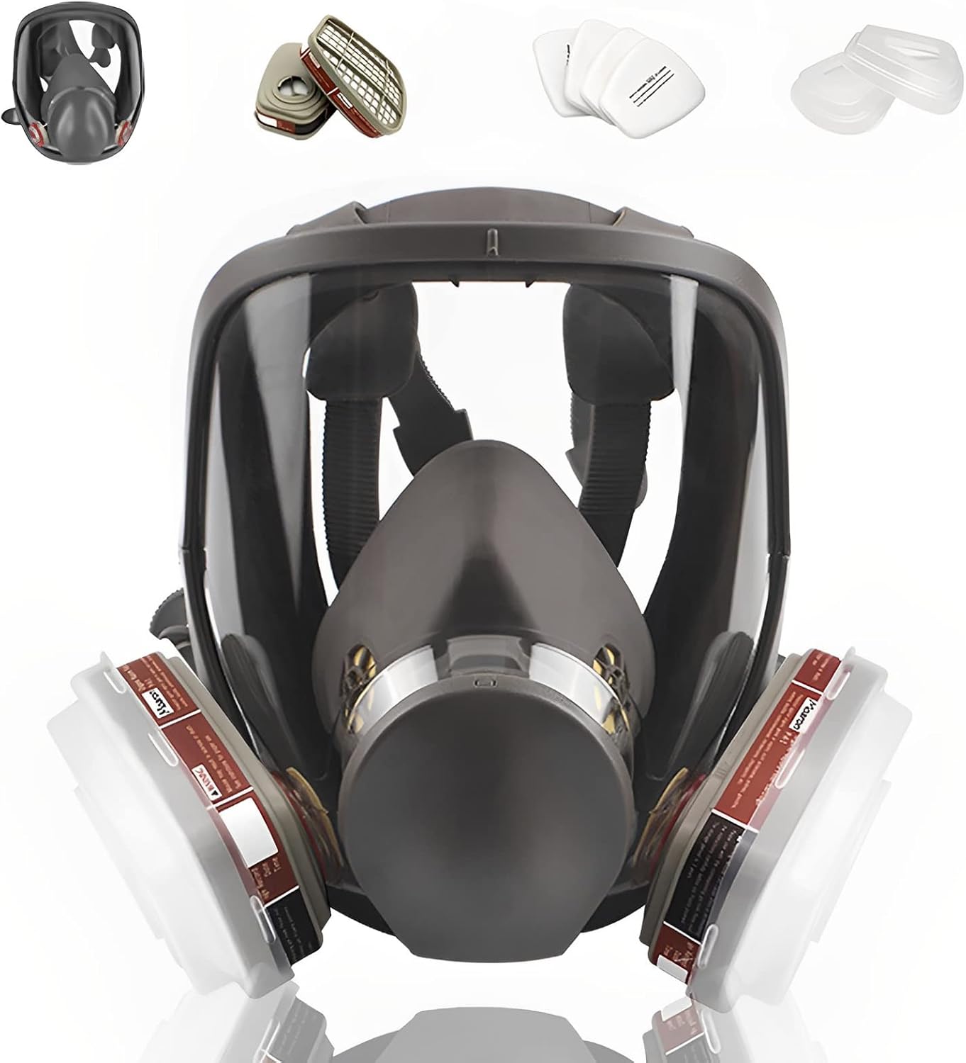 Full Face Respirаtor Reusable, Organic Vapor Respirаtor Compatible with Particulate Filter, Protection for Painting, Machine Polishing, Welding, Same as 6000 6800 7800 FF-400 V-Series