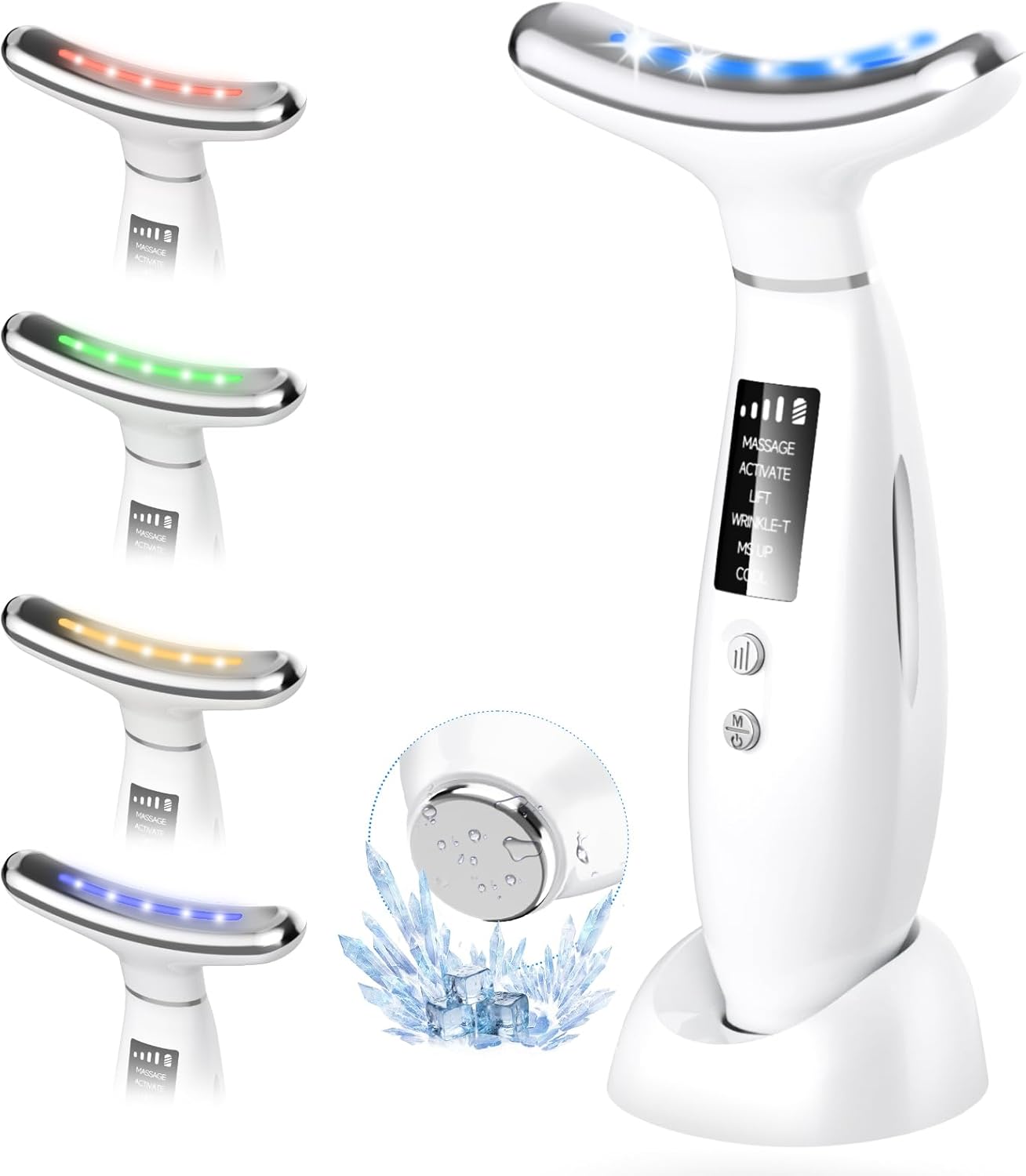 Face Massager, 6 Modes & 4 Intensity Levels Face Lifting Device, Neck Massage Skin Care Tool with Cooling for Skin Toning Beauty Devices