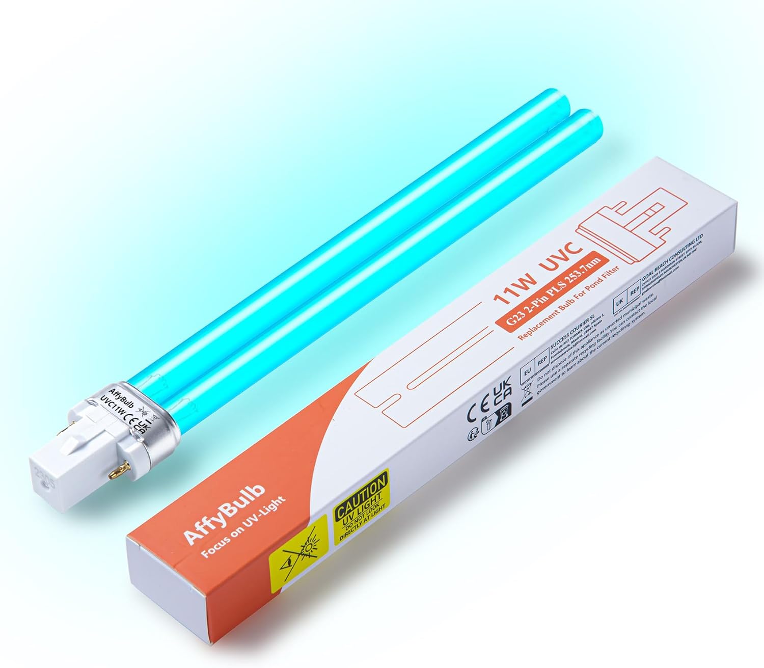 11W G23 PLS Replacement UV Bulb,for Pond UVC Filters Machine or Clarifiers