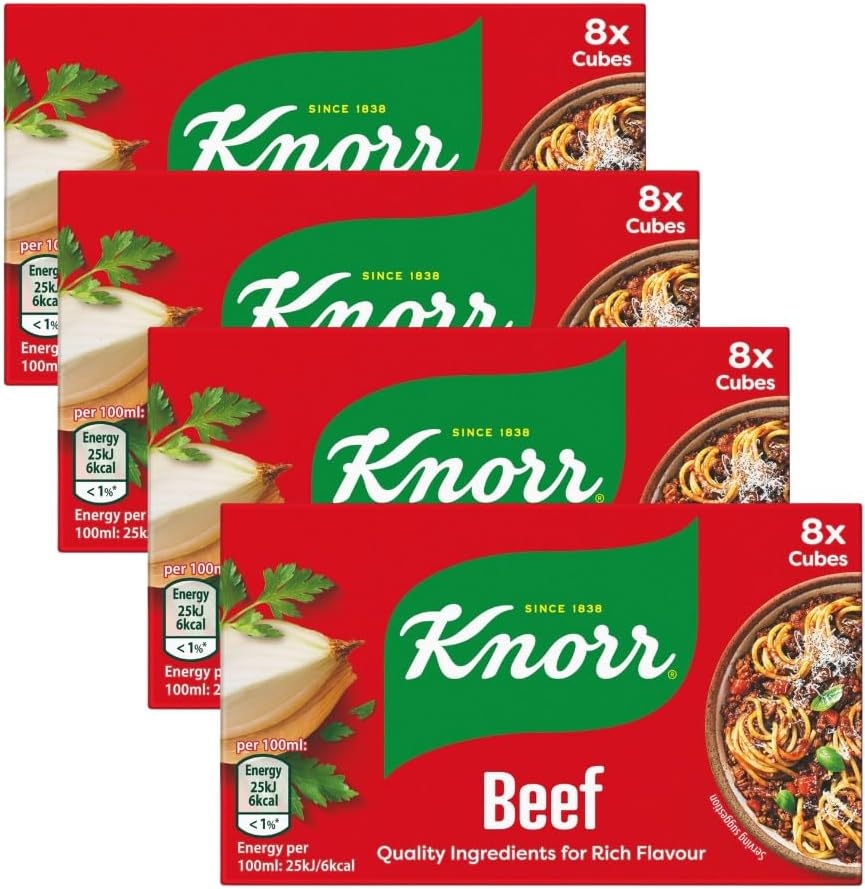 Stock Cubes & Pots Bundle with Knorr Beef Stock Cubes (8x10g) - 4 Pack | Beef Stock Cubes.